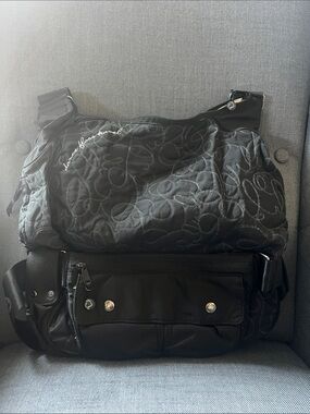 Lululemon Dance Floss Black Quilted Crossbody Messenger Bag w/ removable Fanny